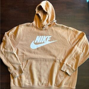 Nike Tan and White Sweatshirt Hoodie